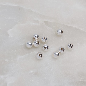25 Seamless 925 Sterling Silver 4mm Beads A114