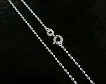 Collar de cadena de bolas de 1,5 mm y 20 pulgadas de plata de ley