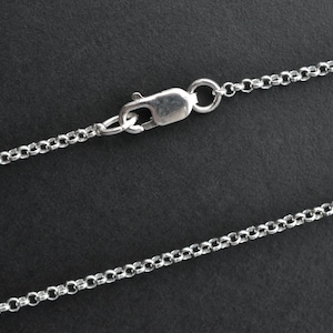 Any Length Sterling Silver 1.5mm Rolo Chain With Lobster Clasp, Made in Italy, SG59