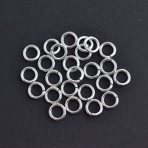 25pcs - .925 Sterling Silver 6mm Open Jump Rings 18ga, Made in USA, A16