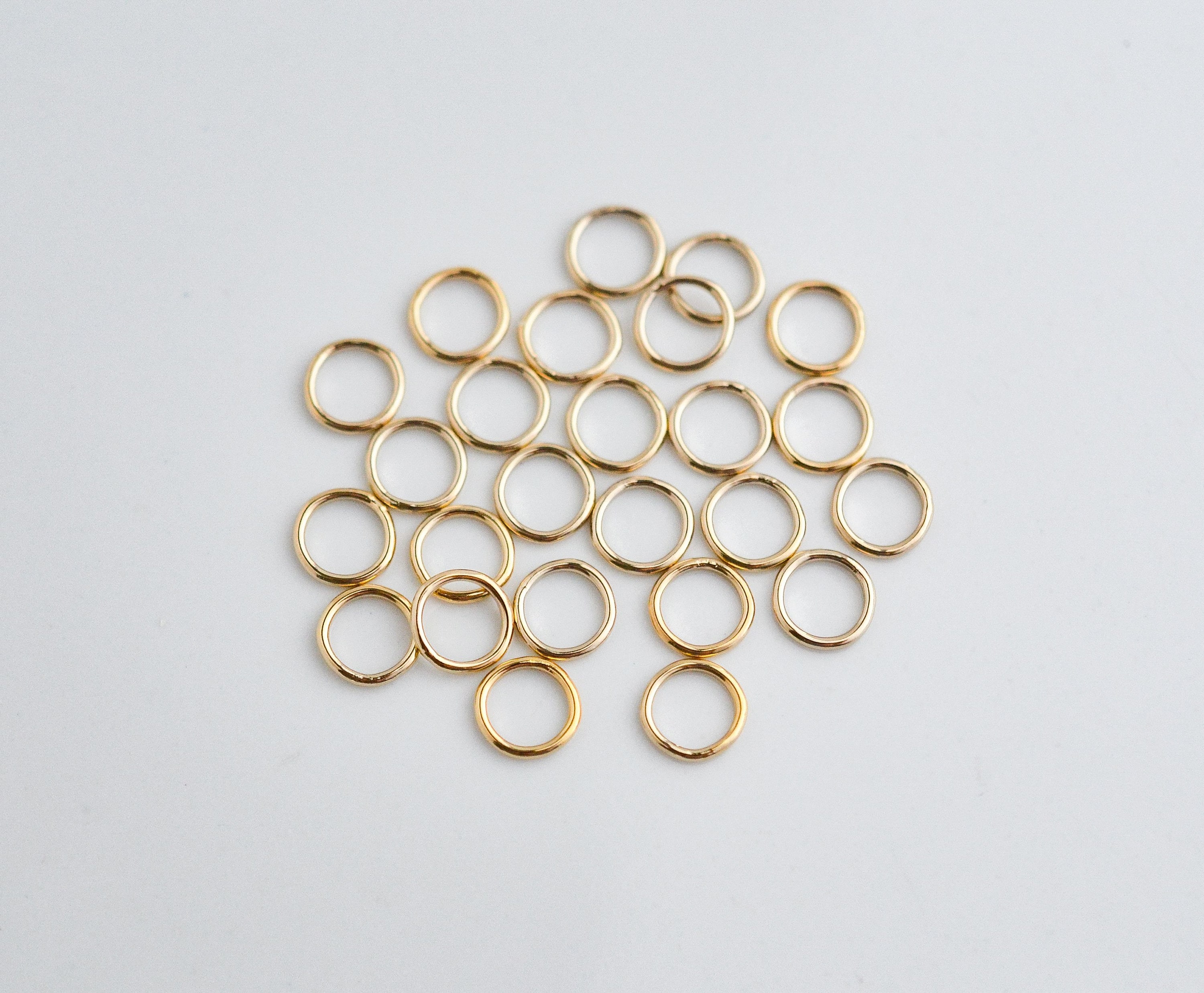 50 Pcs - 14K Gold Filled 6mm CLOSED Jump Rings 20.5ga, Made in USA 