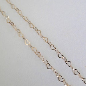 3 Feet 12K Gold Filled 3.8mm Heart Chain By Foot - Custom Lengths Available, C10