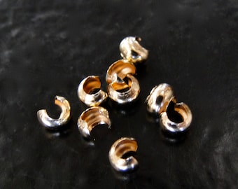 14k Gold Filled Crimp Covers 3mm, GF38