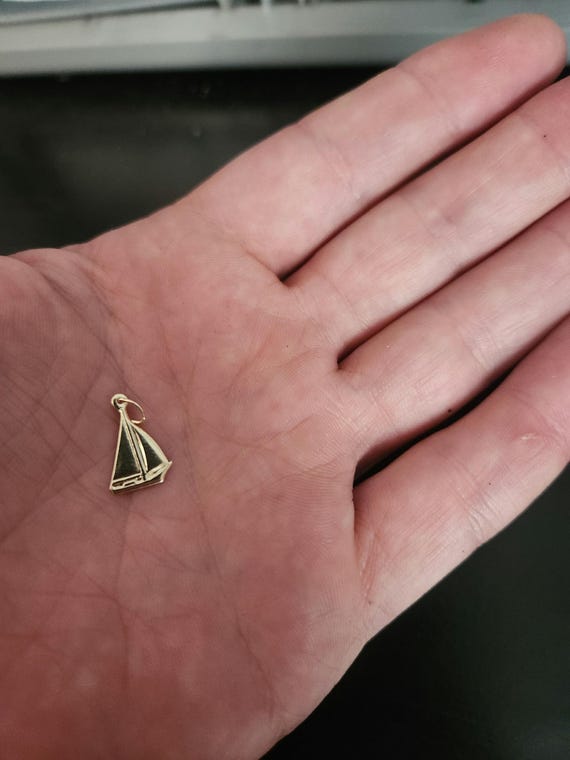 上品コーデはコレで安心！ Boat Sail Filled Gold 14K - ONE Charms Etsy - GC84 10x13mm, - ピアス