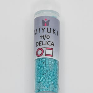 Miyuki 11/0 Delica Beads Opaque Turquoise Green 7.2 Grams, The Beadsmith, Made In Japan, T223