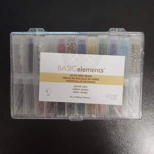 Basic Elements 6/0 Kit assortimento di perline di vetro 24 tubi Flip con scatola, The Beadsmith, T217