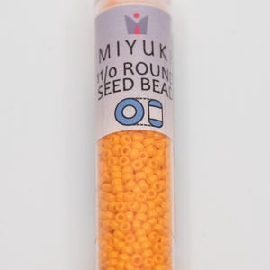 Miyuki 11/0 Round Beads Opaque Light Orange 24 Grams, The Beadsmith, Made In Japan, T551