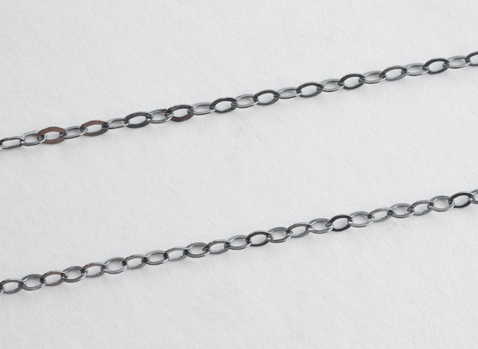 16 Inch - Oxidized .925 Sterling Silver 1.3mm Cable Chain