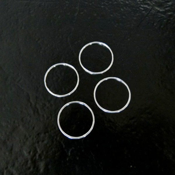 4pcs 20.5mm Circle Link, Connector Sterling Silver, Made in India, SS19