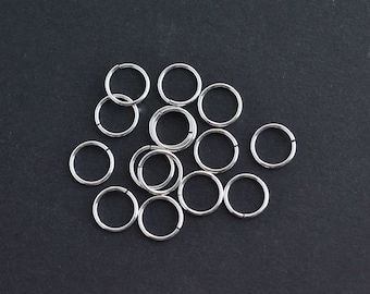 50 piezas - Anillos de salto abiertos de 7 mm de plata esterlina 925, calibre 20,5, fabricados en EE. UU., A109