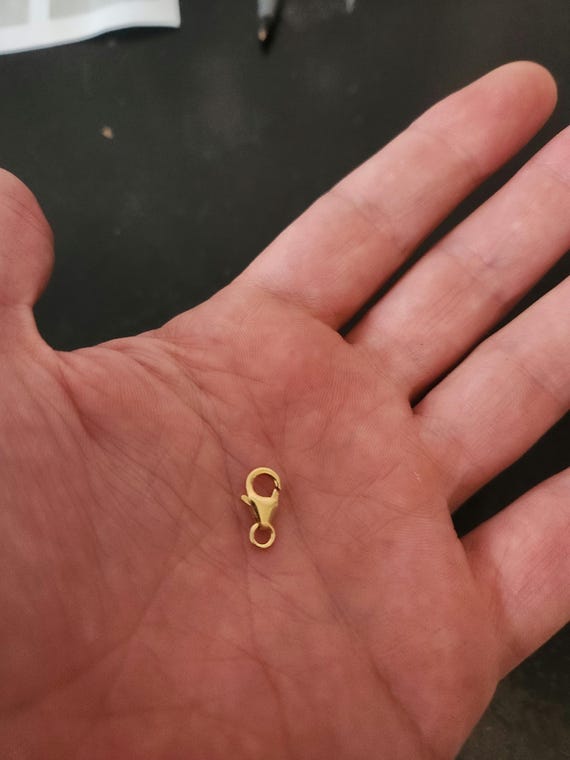 thumbnail image 2 of 14k Solid Yellow Gold Swivel Lobster Clasp – 16mm – Made In USA – JewelryMaven 2 of 4