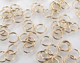 50 Pcs - 14K Gold Filled 5mm Open Jump Rings 22ga, Made in USA, GF9