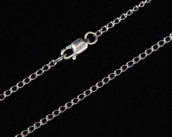 14 Inch - Sterling Silver Curb Chain Necklace -  Custom Lengths Available, C41b
