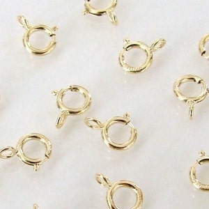 100 Pcs - 14K Gold Filled 5mm Spring Ring Clasp, Made in Italy, GF1