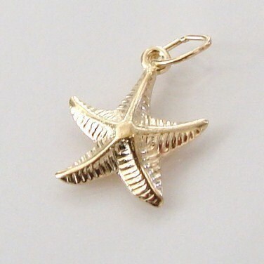 One 14K Gold Filled Starfish Charm, Made in USA, GC7