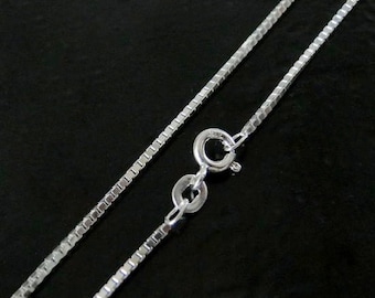 16 Inch - Sterling Silver 1.1mm Box Chain Necklace