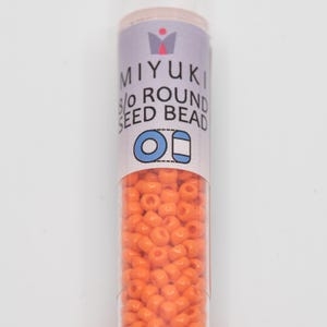 Miyuki 8/0 Round Beads Opaque Orange 22 Grams, The Beadsmith, Made In Japan, T554