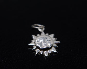 Sterling Silver Sun Charm 12mm, SC53