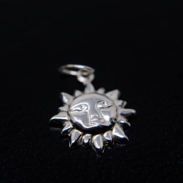 Sterling Silver Sun Charm 12mm, SC53