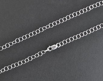 30 Inch Sterling Silver 3.4mm Cable Chain Necklace with Lobster Clasp C65