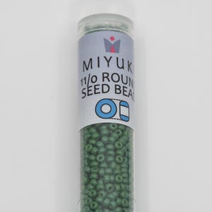 Miyuki 11/0 Round Beads Special Dyed Hunter Green  23.5 Grams, The Beadsmith, Made In Japan, T243