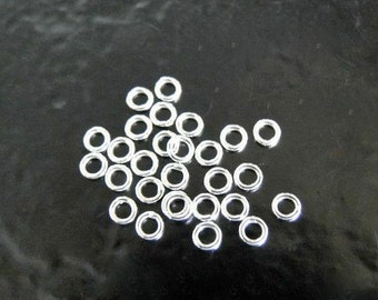 25pcs - .925 Sterling Silver 3mm CLOSED Jump Rings 22 ga, Made in India, SS11