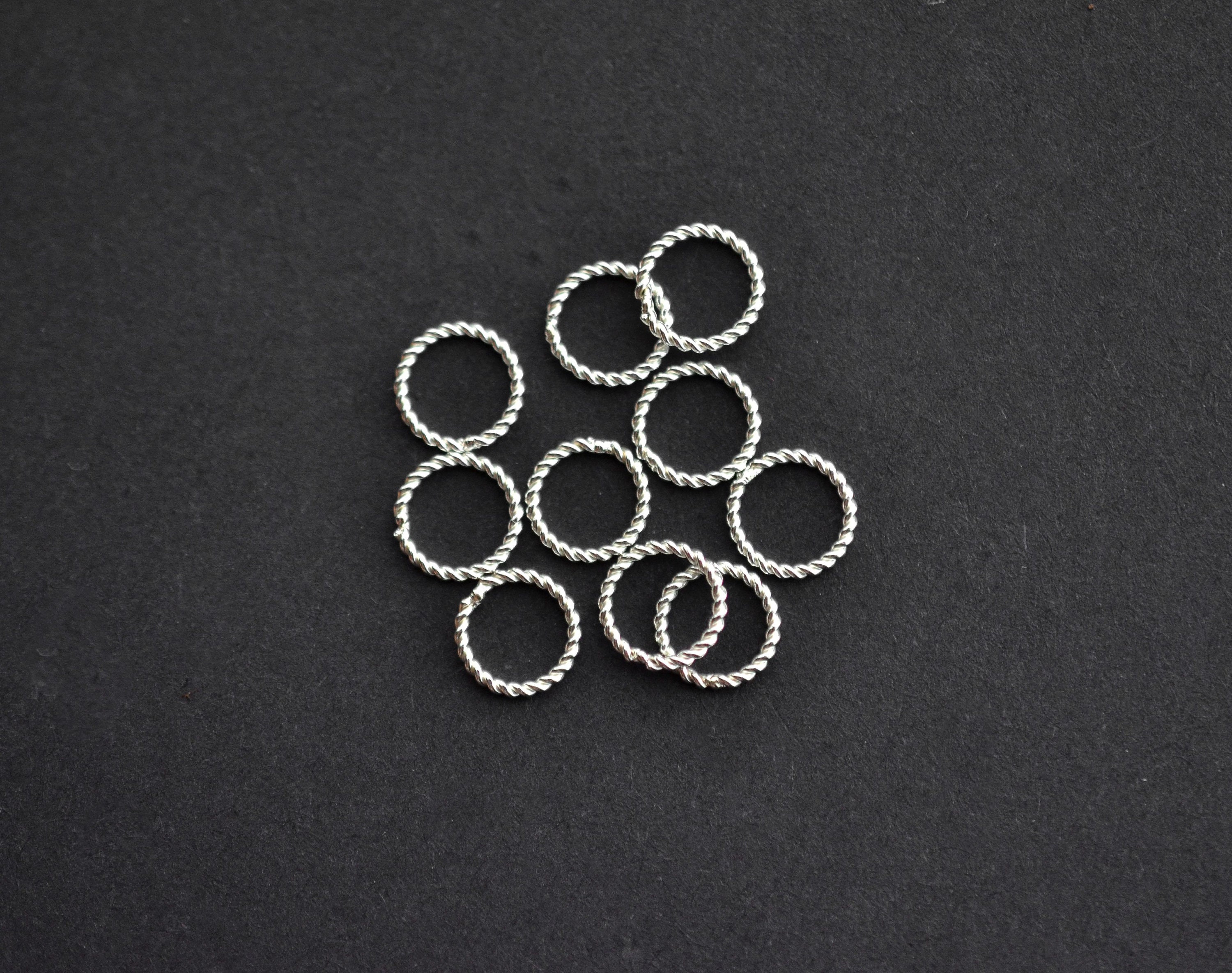 Twenty - 5mm Twisted Closed Circle Link, Connector 925 Sterling
