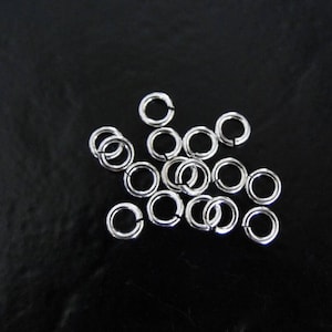 50pcs - .925 Sterling Silver 5mm Open Jump Rings 18ga, Made in USA, SS34