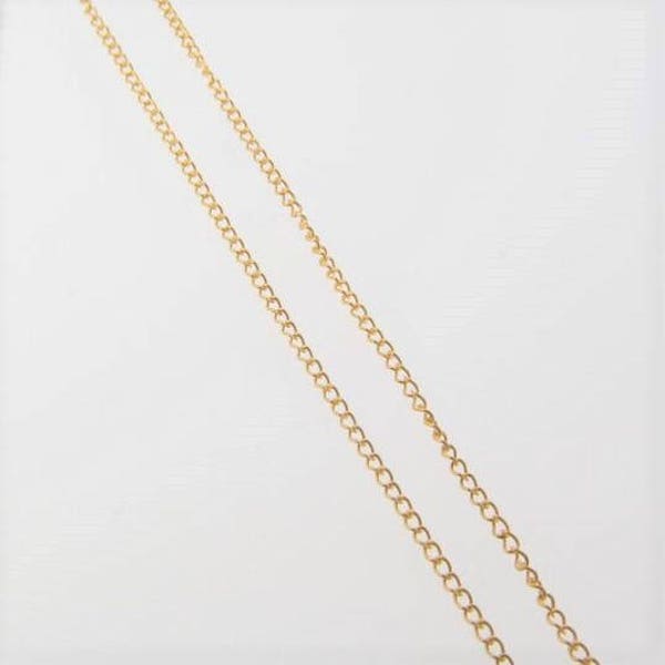 3 Feet - 14K Gold Filled 1.1mm Curb Chain By The Foot, C2