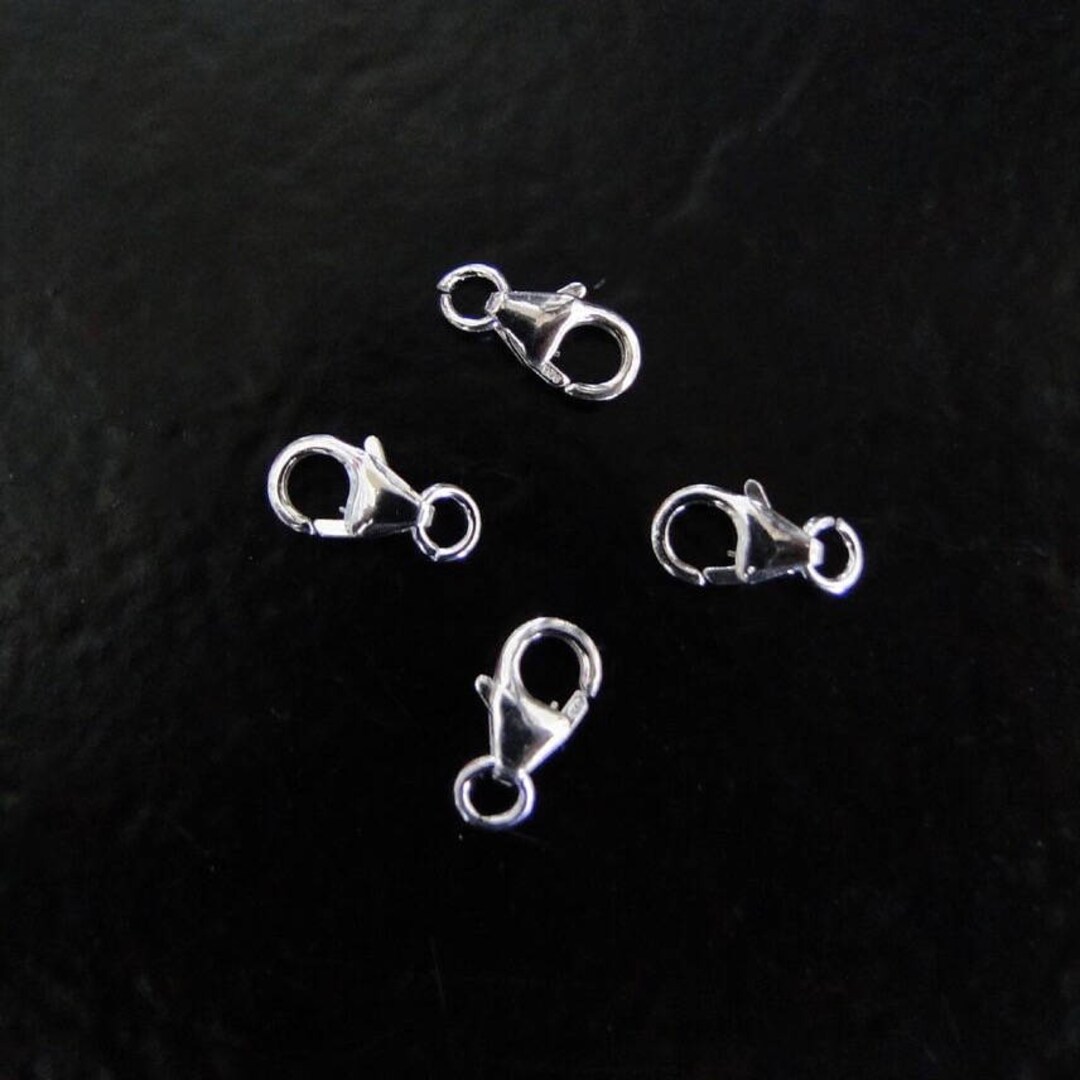 thumbnail image 2 of Sterling Silver Trigger Lobster Clasp 9mm With Open Ring – Made In Italy, 925 Purity 2 of 5