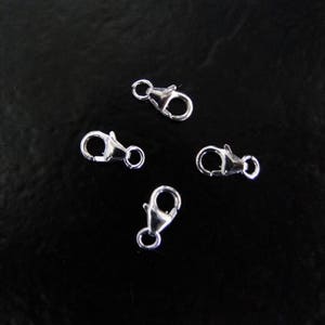 5 - Sterling Silver Trigger Lobster Clasps 9mm, Made in Italy, SS4a