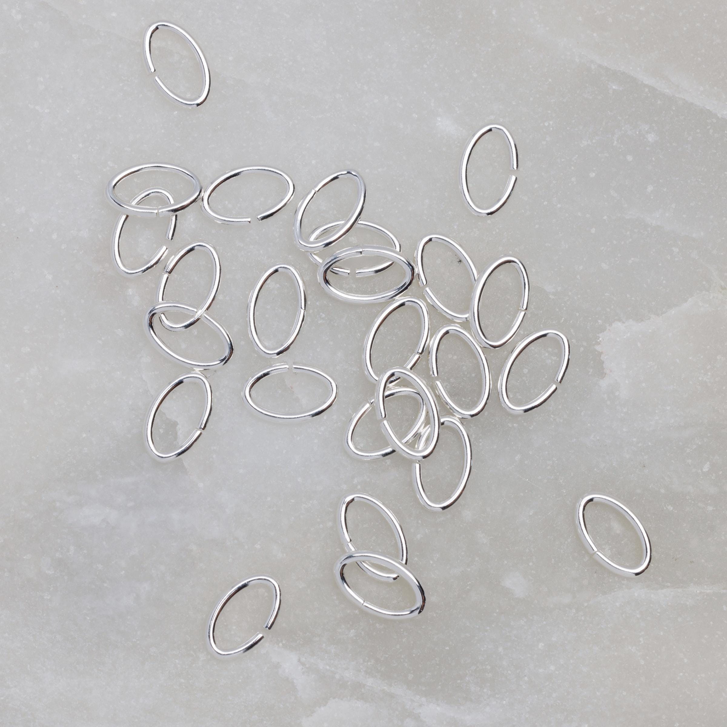 100pcs - .925 Sterling Silver 4x6mm Open Oval Jump Rings 20.5ga