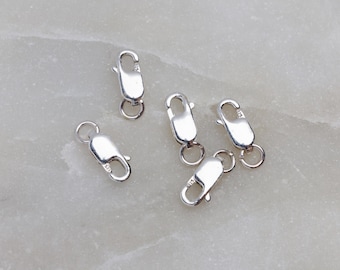 Sterling Silver Lobster Clasps 3x8mm, Made in Italy, SS3