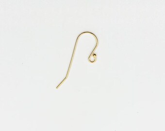 14K Gold Filled Ball End Ear Wire 12x25mm .66mm Thickness, AS93