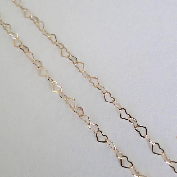 18 Inch - 12K Gold Filled 3.8mm Heart Chain Necklace With Lobster Clasp - Custom Lengths Available, Made in USA, C10