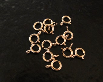 100 Pcs - Rose Gold Filled 5mm Spring Ring Clasp, Made in Italy, RG4