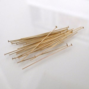 10pcs - 14k Gold Filled 1 inch 22ga Flat Headpins, GF25b