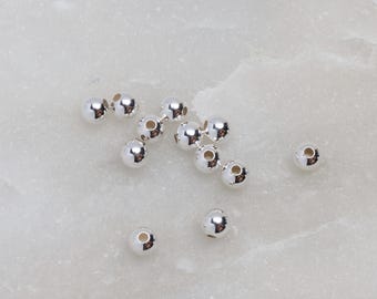 3mm .925 Sterling Silver Seamless Beads, SS30