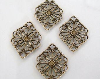 Button Covers, Vintage Fish, antique gold or antique silver, 30mm, Made in USA, Set of 4