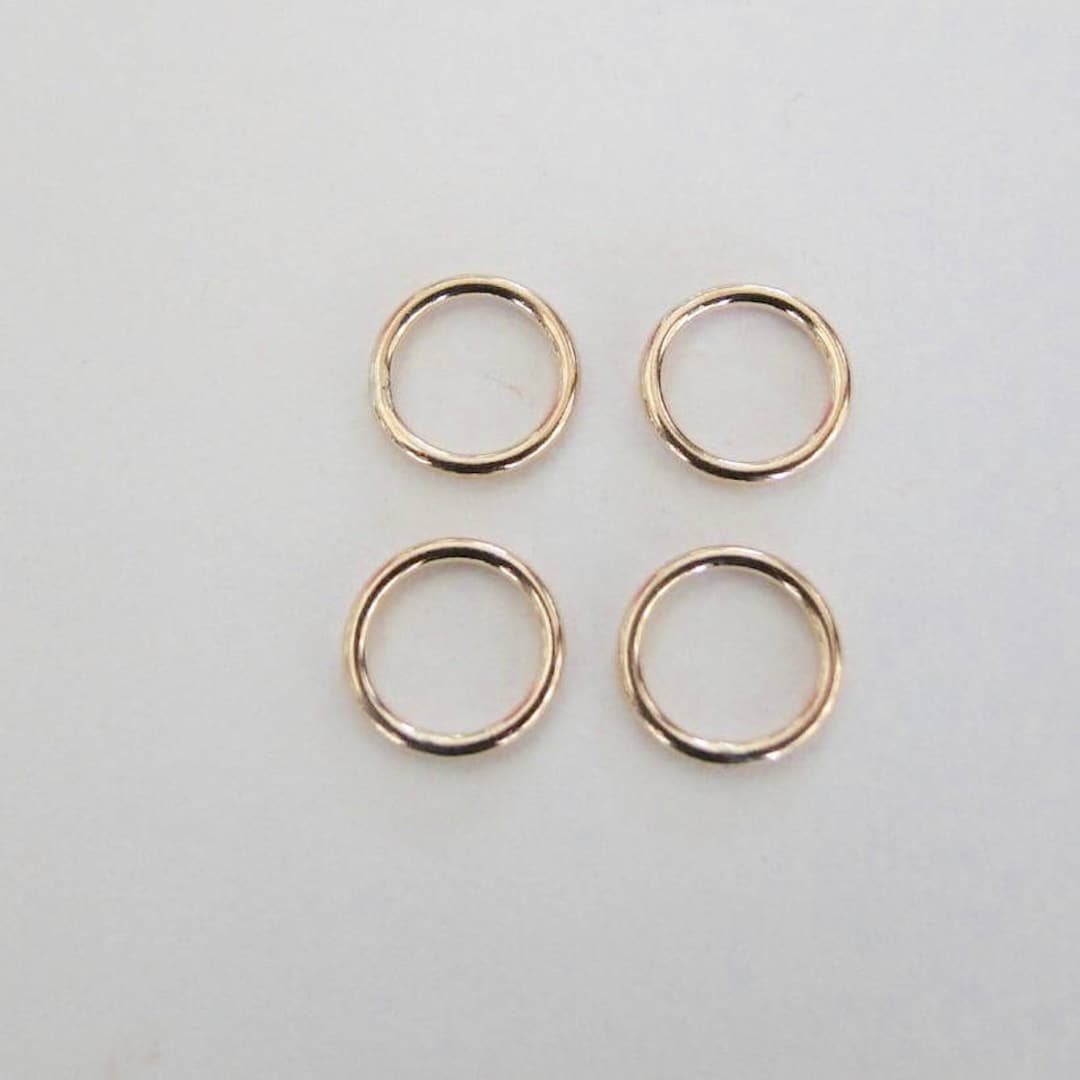 4 Pcs 8mm Circle Link, Closed Connector 14K Gold Filled, MADE IN