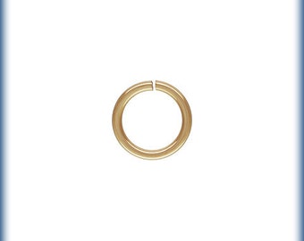 14K Solid Yellow Gold 5mm 22 Gauge Open Jump Ring, Made in USA, SG37