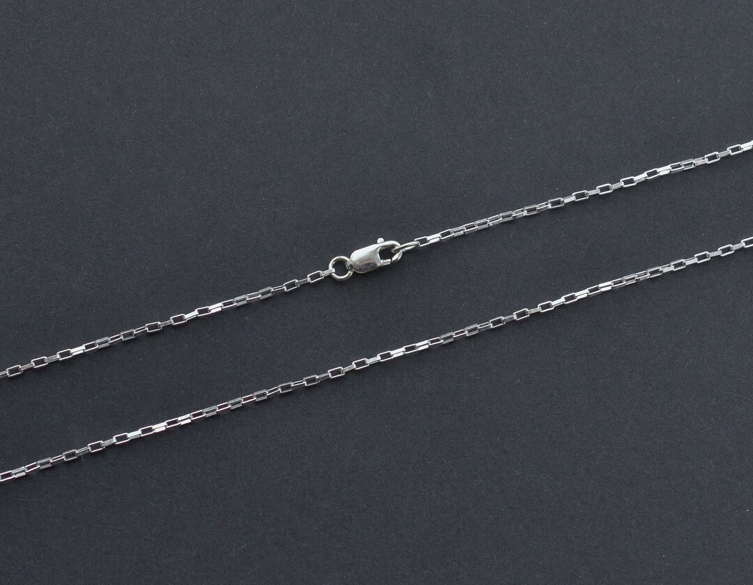 22 Inch - Sterling Silver 2x1.3mm Drawn Box Chain Necklace With Lobster ...