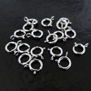 Fechos de mola de prata esterlina 100 de 6 mm - Fabricado na Itália, SS2
