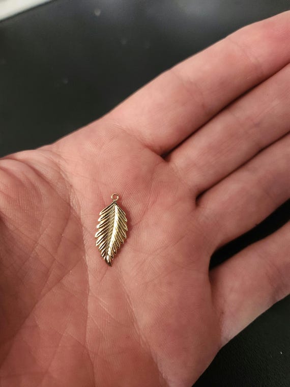 One 14K Gold Filled Leaf Charm 9x21mm, GC36 - Etsy One 14K Gold Filled Leaf Charm 9x21mm, GC36 - Etsy