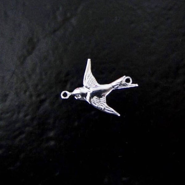 One Sterling Silver Bird Connector (West), Made in USA, SC24