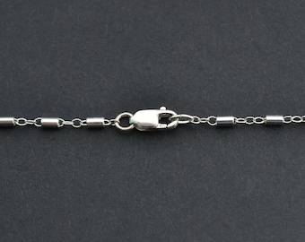 30 Inch-  Sterling Silver 3x1.7mm Tube Bar And Link Necklace - Custom Lengths Available, Made in USA, B2