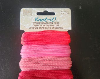 Knot It, Waxed Poly Cord 1mm Floral Vibes, 60 Yards, The Beadsmith, Made in Brazil, T64