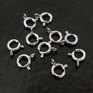 20 Pcs - .925 Sterling Silver 5mm Spring Ring Clasp, Made in Italy, SS1