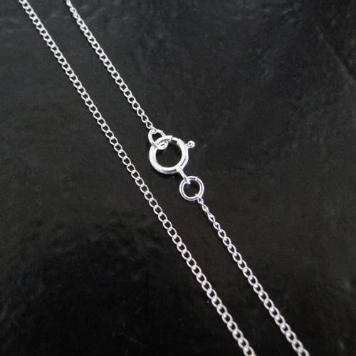Collier gourmette en argent sterling de 1,1 mm de toute longueur, C66