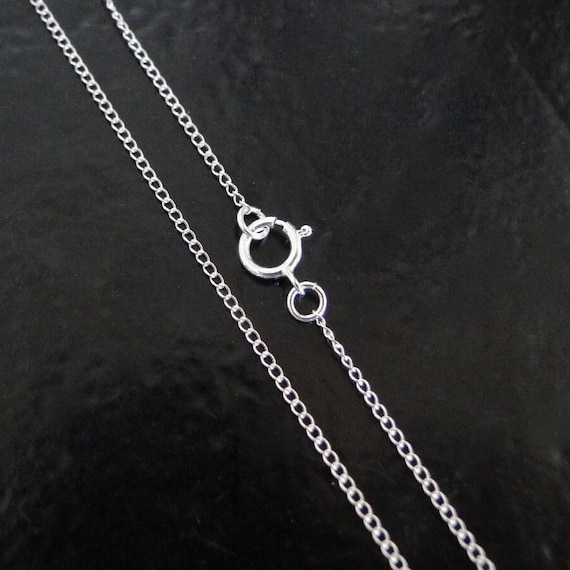18 Inch Sterling Silver Curb Chain Necklace Custom Lengths